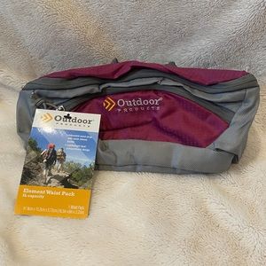 Outdoor Products Element Waist Pack Fanny Magenta Pink Gray 3 Liter Capacity NWT